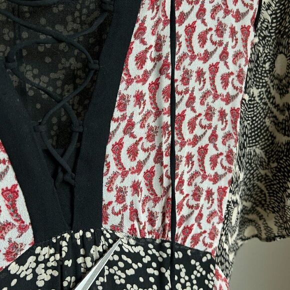 Zara‎ Mixed Print Maxi Dress Floral Flounce Romantic Feminine Asymmetrical Flowy - Picture 9 of 10